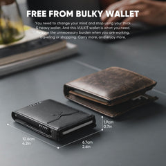 VULKIT Slim Credit Card Holder RFID Blocking Pop Up Card Wallet Minimalist Slim Wallet with Back ID Window Holds 8 Cards