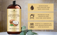 Fractionated Coconut Oil - 28 Fl Oz - 100% Pure and Natural - Premium Grade Carrier Oil for Skin and Hair - Hair and Body - Massage