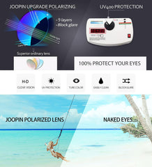 Joopin Polarized Sunglasses for Women, Ladies Big Frame Polarized Eyewear UV400 Protection Driving Fishing - Blue Dot/Black
