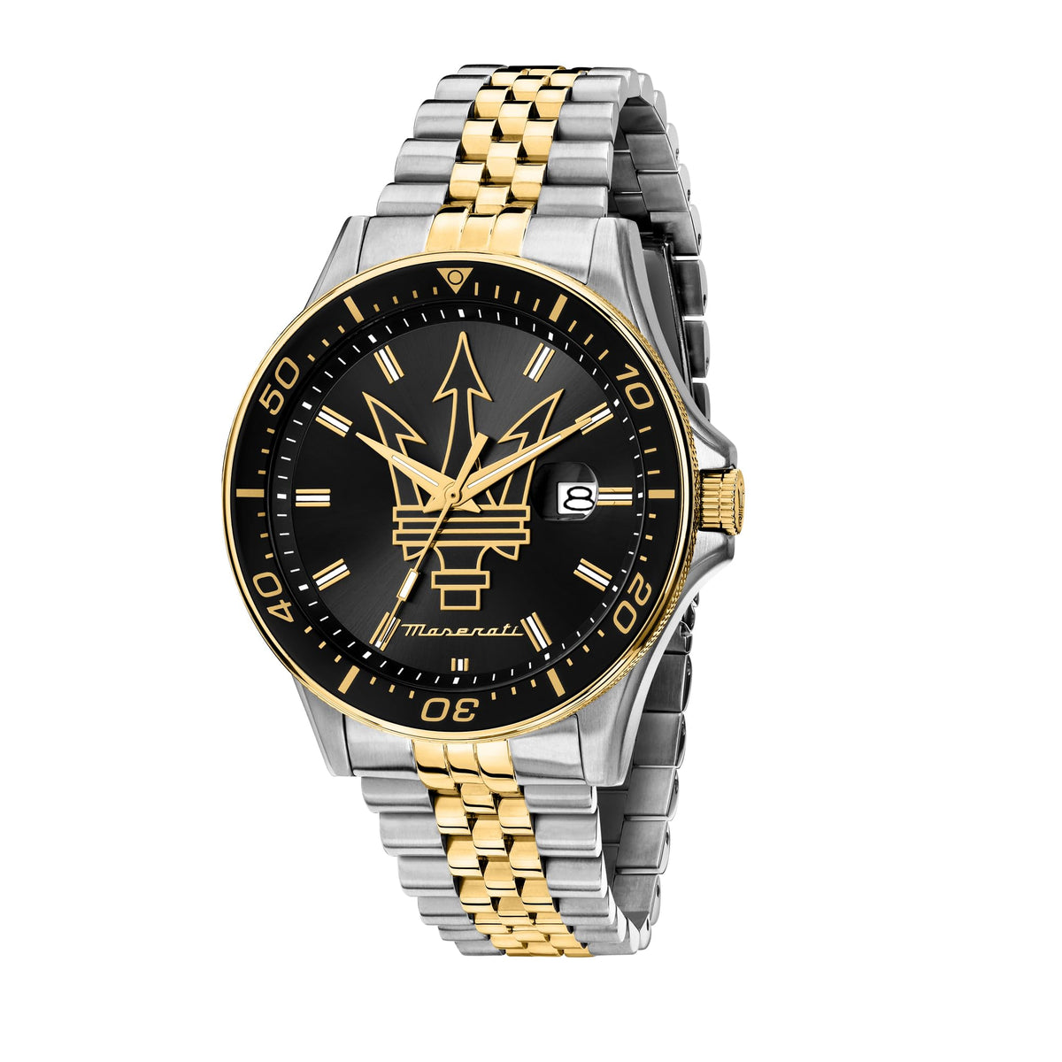 Maserati R8853140009 Men's Watch, Time, Date, Analogue, 44 mm, Challenge Collection - Black, Sunray