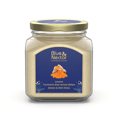 Blue Nectar Turmeric 3 in 1 Natural Skin Lightening Cleanser, Face & Body Scrub for Skin Lightening and Tan Removal, 100% Natural (100g, 9 Herbs)