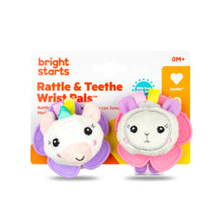 Bright Starts Rattle & Teethe Wrist Pals™ Toy - Unicorn & Llama, Piece of 1