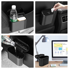PANGVO Car Trash Can Container With 30 Waste Poly bags Vehicle Trash Bin Leak Proof Dustbin Garbage Bag Kitchen Cabinet Organizer Desktop Bath Bedroom Home&Outdoor Wastebasket Office Waste Bin Holder