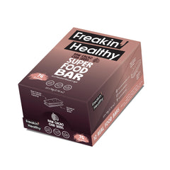 Freakin Healthy Raw Chocolate Chia Seed Superfood Bar, Naturally Sweetened Protien Snack, Plant-Based Ingredients - 40g, Pack of 12