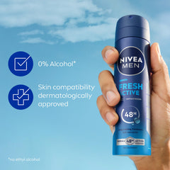 NIVEA MEN Antiperspirant Spray for Men, Fresh Active Fresh Scent, 200ml