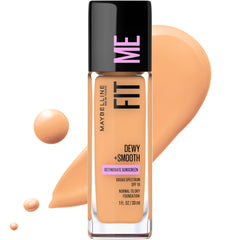 Maybelline New York Fit Me Dewy + Smooth SPF 18 Liquid Foundation Makeup, Soft Tan, 1 Count
