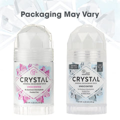Crystal Essence Mineral Deodorant Stick - Unscented Body Deodorant With 24-Hour Odor Protection, Non-Staining & Non-Sticky, Aluminum Chloride & Paraben Free, 4.25 oz, (2 Pack) (Packaging May Vary)