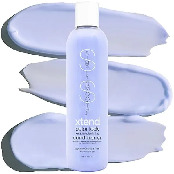 SIMPLY SMOOTH Color Lock Keratin Replenishing Conditioner, 8.5 Fl Oz - Slows Color Fade & Prolongs Hair Service, Sodium Chloride Free, Gently Cleanses, Infused with Collagen, Salon-Quality