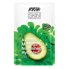 Nykaa Naturals Skin Secrets Bubble Sheet Mask, Avocado & Moringa, 0.77 oz - Dry Skin Face Mask - Brightening Face Mask - Skin Care Mask