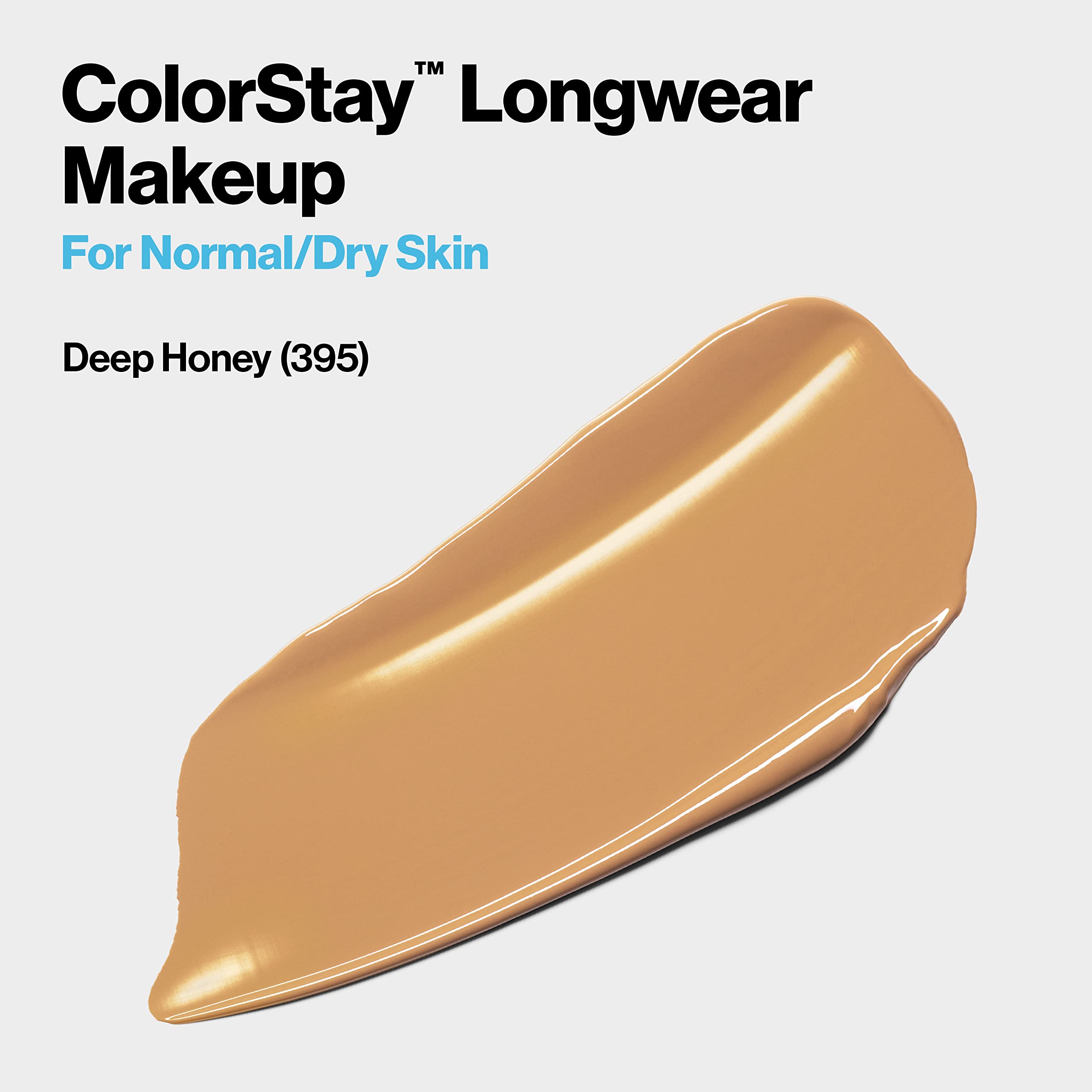 (Deep Honey) - Revlon ColorStay Makeup for Normal/Dry Skin SPF 20, Longwear Liquid Foundation, with Medium-Full Coverage, Natural Finish, Oil Free, 395 Deep Honey, 30ml