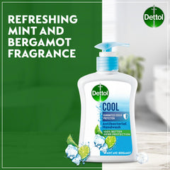 Dettol Cool Handwash Liquid Soap For Effective Germ Protection & Personal Hygiene (Protects Against 100 Illness Causing Germs) Mint & Bergamot Fragrance, 400ml, Pack of 2