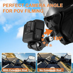 Talen Motorcycle Helmet Chin Strap Mount with Non-Slip & Shockproof Design for Action Camera Black