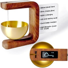 THE DOT Pro Timer P2 – Wooden Pomodoro Timer with Magnetic Memo Board, Premium Desk Productivity Tool for Focus, Meditation, Work & Study