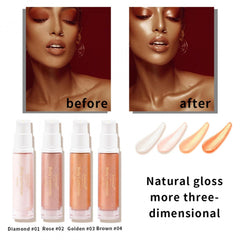 NHINA Liquid Highlighter Makeup For Face Cheekbone Body, Shimmer Glow Bronzer Glitter Ultra-Smooth Illuminating Highlighters Makeup, Waterproof Moisturizing Foundation, Red, 0.35 Fl Oz (Pack of 1)