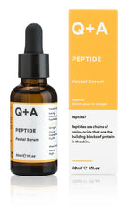 Q+A Peptide Facial Serum. A powerful anti-ageing Peptide serum to revitalise your skin. 30ml/1fl.oz