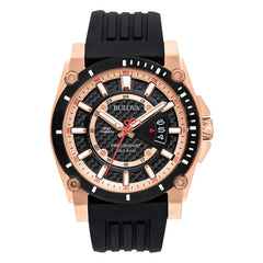 Bulova Men's Icon 3-Hand Calendar Watch with Black Polyurethane Strap, Precisionist, Luminous Markers, 300M WR - 98B152