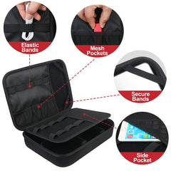 BOVKE Electronic Organizer Travel Cable Organizer Bag Electronic Accessories Case Portable Tech Organizer for Tablet Apple iPad 9.7in, Hard Drives, Cables, Chargers, iPhone, Power Bank, Black