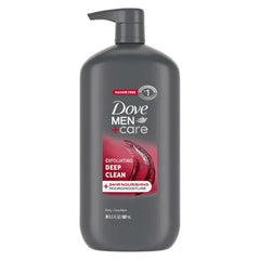 DOVE MEN + CARE Body and Face Wash Exfoliating Deep Clean for Men, with 24-Hour Nourishing Micromoisture Technology Body Wash - 30 oz