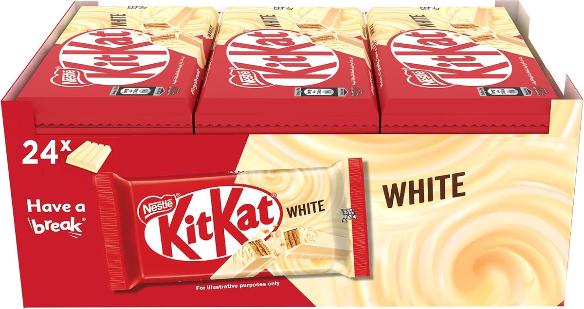 KitKat Nestle 4 Finger White Chocolate Wafer - 41.5g (Pack of 24)