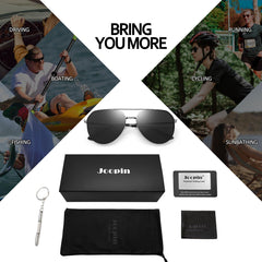Joopin Sunglasses for Men Women, Polarized Classic Sun Glasses Metal Frame Nylon Lenses UV400 Protection