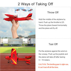 HAWK'S WORK 2 Channel RC Airplane, RC Plane Ready to Fly, 2.4GHz Remote Control Airplane, Easy to Fly RC Glider for Kids & Beginners (Red)