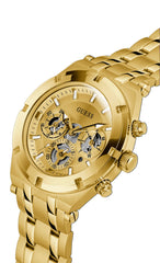 GUESS Men's Sport Multifunction 44mm Watch – Gunmetal & Blue Dial with Gunmetal Stainless Steel Case & Bracelet