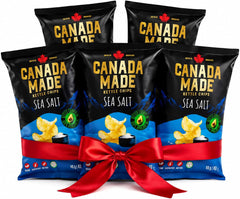 Canada Made Sea Salt Avocado Oil Kettle Cooked Chips, 40g (Pack of 5) | Halal, Vegan, Nut-Free, No Added Sugar, Imported from Canada, Non-GMO, Healthier Alternative, Super Crunchy