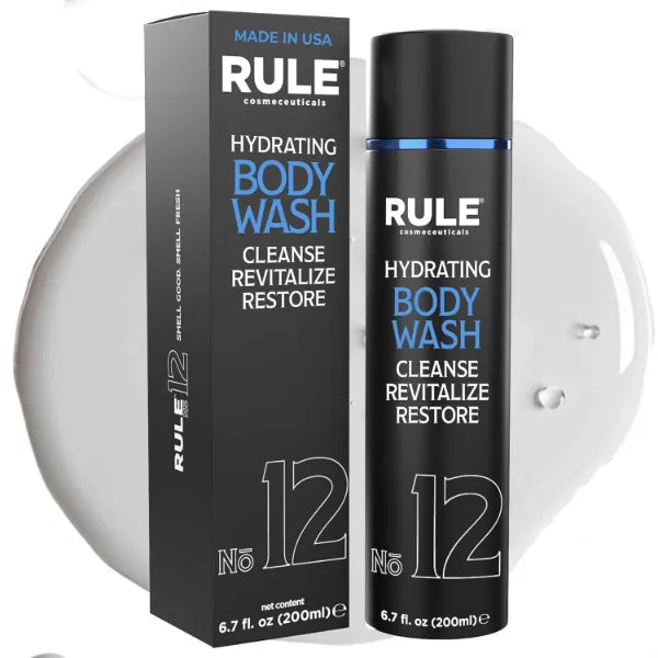 RULE COSMECEUTICALS No.12 Body Wash, Shower Gel for Men with Shea Butter, Aloe Vera, Chamomile and Coconut Oil for Skin, Cleanse, Hydration, Revitalize & Restore, Perfect for Daily Use - 200 mL