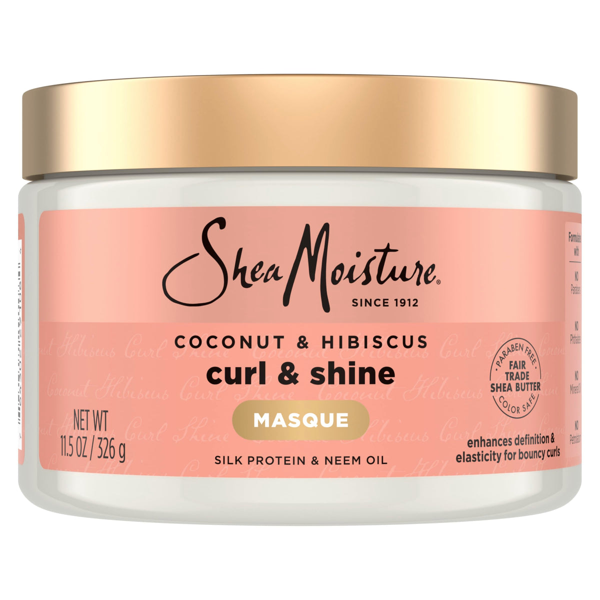 Shea Moisture Coconut & Hibiscus Hair Mask for Unisex, 354 ml, Multicolor Success