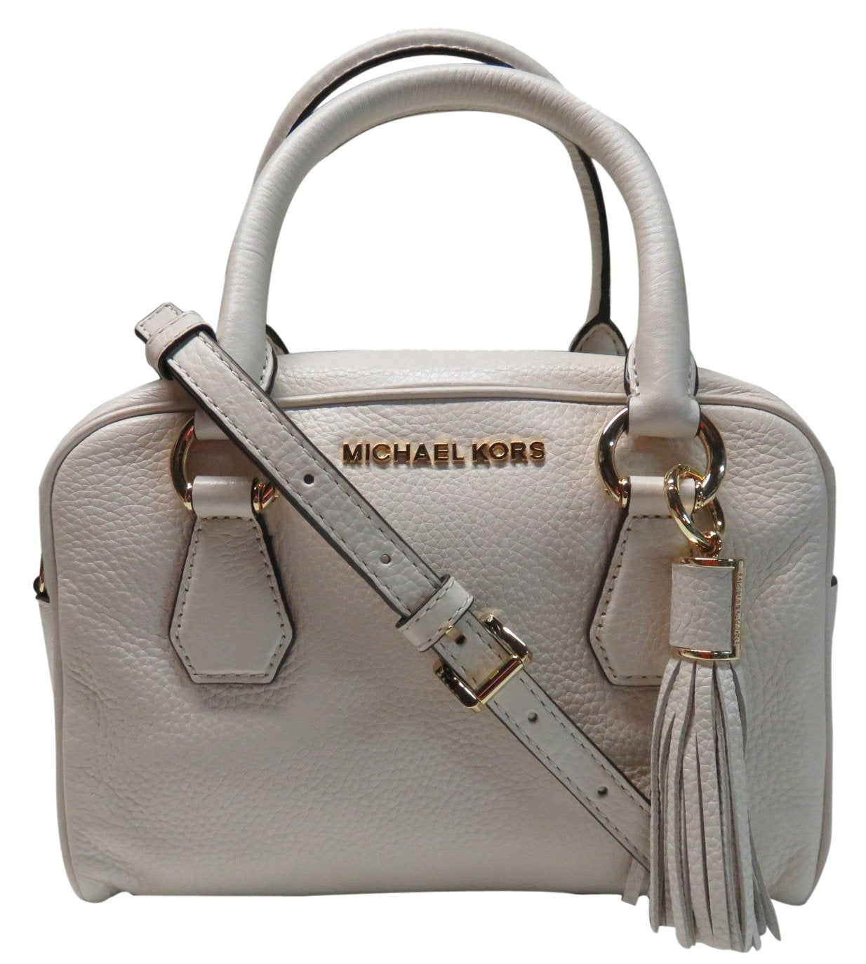 Michael Kors Bedford Small Tassel Leather Satchel Ecru