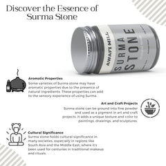 Awafi Mill Premium Natural Surma Stone - Traditional Beauty Enhancer for Eyes and Skincare (Bottle of 100 gram / 3.5 Oz)