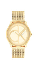 Calvin Klein CK ICONIC Unisex Watch, Analog - Champagne Gold / White