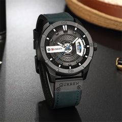 Men's Military Sports Business Casual Fashion Watches Date Quartz Watch Casual Leather Men's Wrist Watches 8301 - Multi