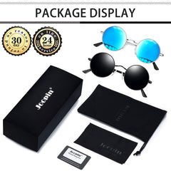 Joopin Round Polarized Sunglasses for Men Women, UV Protection Sun Glasses Small Circle Hippie Lennon Shades Sunglasses
