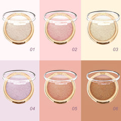 MAKINGTEC Baked Highlighter Powder Palette, Sheer Pearl Shimmer Shades for Face Highlighter Makeup, Highly Pigmented Illuminating Bronzer Powder Weightless Creamy Texture