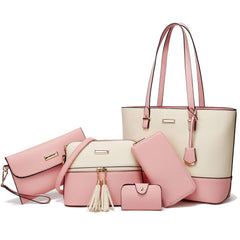 TcIFE Purses and Handbags for Womens Satchel Shoulder Tote Bags Wallets - White / Pink