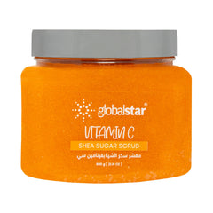 Globalstar Shea Sugar Scrub 600ml – Exfoliating & Hydrating – Watermelon, Blue Indigo, Kiwi, Fassi Aker, Vitamin C (600g, Vitamin C)
