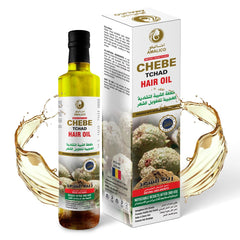 AMALICO Oil for Hair Growth with Chebe Powder - Ready to use Organic Oil for Scalp and Dry Damaged Hair - Natural Oil Infused with Canola, Palm, Ostrich and Olive Oil - 500 ML