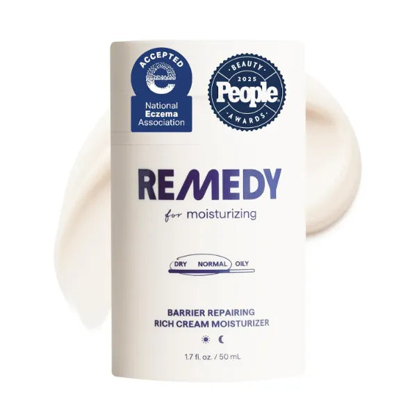 Remedy for Rich Moisture | Barrier Repairing Rich Cream Moisturizer for Normal to Dry Skin | Quadruple Ceramide Complex, Peptides, Squalane, Glycerin, 1.7 Fl oz