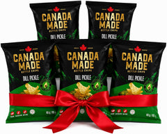 Canada Made Dill Pickle Avocado Oil Kettle Cooked Chips, 40g (Pack of 5) | Halal, Vegan, Nut-Free, Imported from Canada, Non-GMO, Healthier Alternative, Super Crunchy