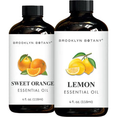 Brooklyn Botany Sweet Orange & Lemon Essential Oils 4 Fl Oz Pack of 2 100% Pure & Natural Bright & Citrusy Aromatherapy Blend