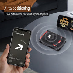 Wallet with Airtag Holder, Airtag Wallet RFID Blocking Wallet with Pop-up Card Box, Leather Wallet Quick Card Access for Men Boys Christmas Gifts Black (Airtag Not Included)
