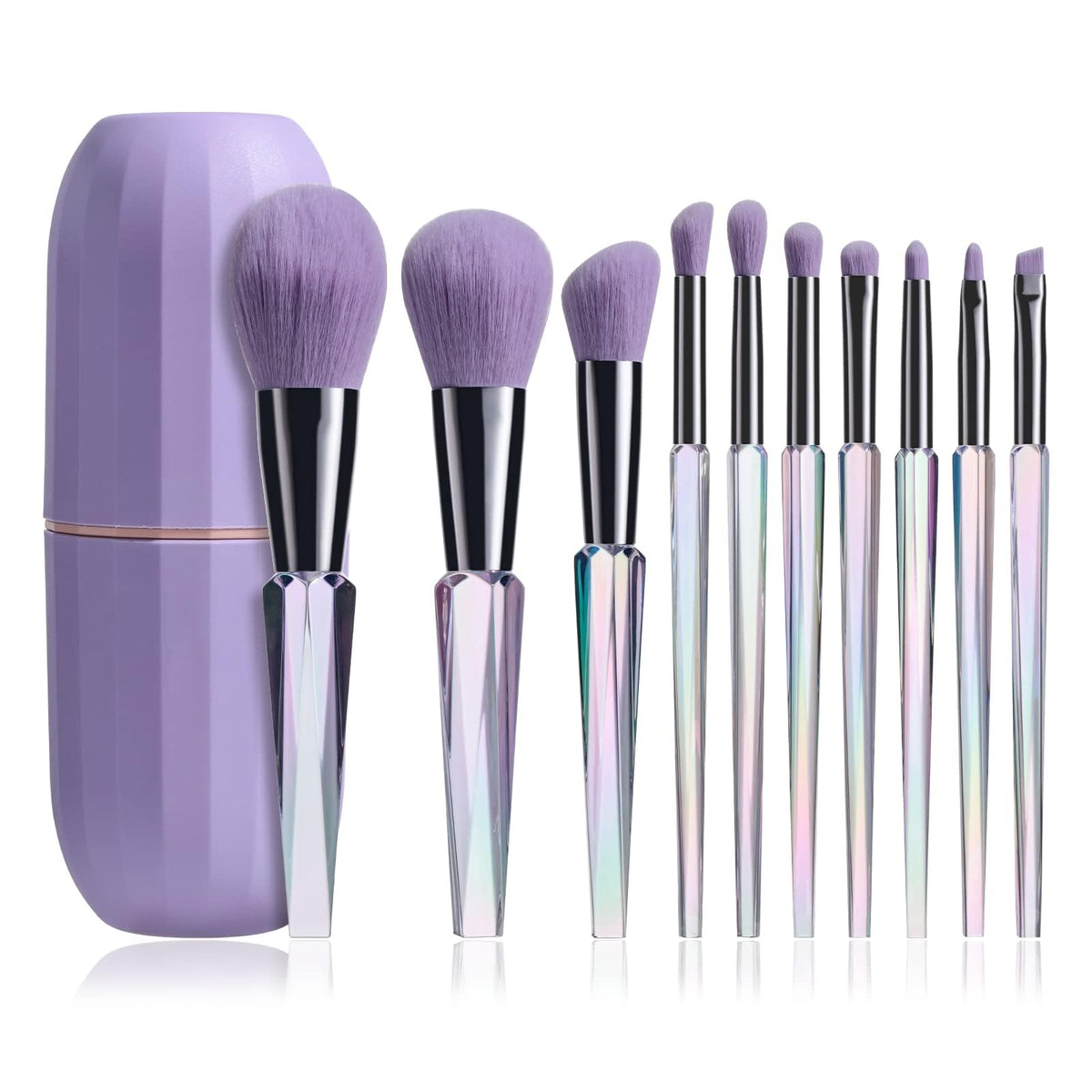 TERRIFI Makeup Brushes, Premium Synthetic Bristles Makeup Kit, Foundation Blending Face Powder, Blush Concealers, Eye Shadows, Brush Make up, Brushes Set with Gift Box(10PCS, Crystal Handle)