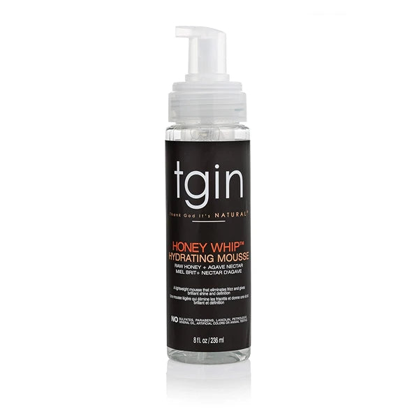 tgin Honey Whip Hydrating Mousse for Natural, Dry, Curly, and Damaged Hair - 8 Oz