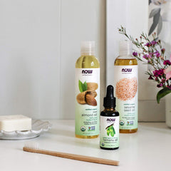 NOW Solutions, Organic Sweet Almond Oil, 100% Pure Moisturizing Oil, Promotes Healthy-Looking Skin, Unscented Oil - 8-Ounce