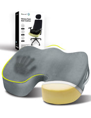 Travel Ease Thickened Coccyx Orthopedic Seat Cushion, Memory Foam Ergonomic Seat Cushion for Bigger Size People, Fit for Office Chair, Car Seat, Wheelchair (Grey)