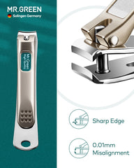 MR.GREEN Nail Clipper 4Pcs Set, Stainless Steel Manicure Pedicure Set, Medical Grade Grooming Kit with Travel Case Gift Box for Man & Woman - Mr-6105