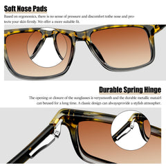 KANASTAL Polarized Sunglasses for Men Women, Classic Square Sports Sun Glasses Driving, Fashion Shades for Womens Outdoor 100% UV400 Protection