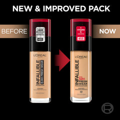 L'Oreal Paris Makeup Infallible Up to 24 Hour Fresh Wear Foundation, All-day Staying Power meets Lightweight, Breathable Coverage