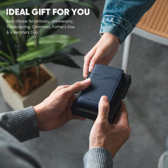 VULKIT Slim Credit Card Holder RFID Blocking Pop Up Card Wallet Minimalist Slim Wallet with Back ID Window Holds 8 Cards - Navy